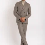 بليزر مختلط من الصوف/ الكشمير الفاخر صفين من الأزرار