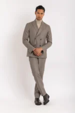 بليزر مختلط من الصوف/ الكشمير الفاخر صفين من الأزرار